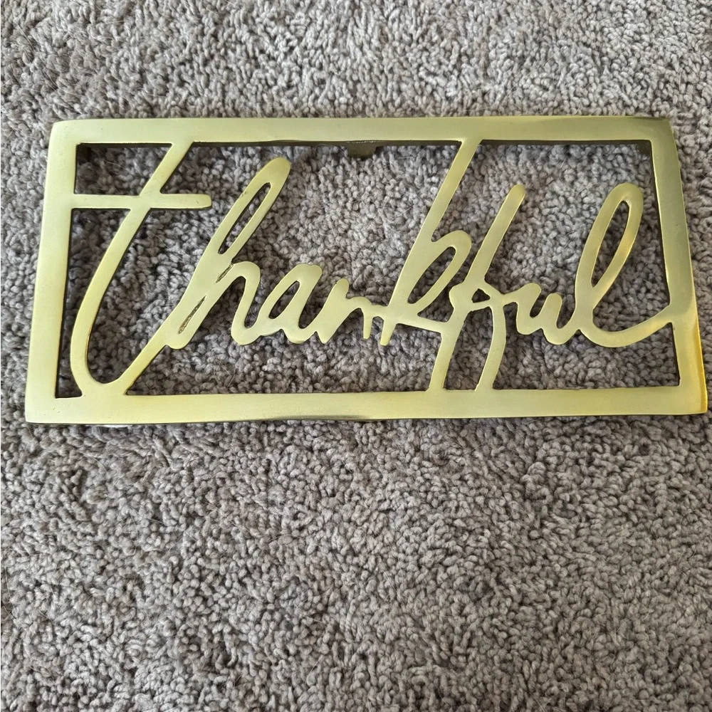 NWT Crate&Barrel Gold Script Trivet